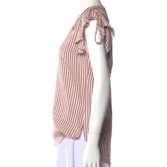 Veronica Beard Candy Stripe V-Neck Blouse - Picture 5 of 14